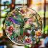 Yousheng Mother's Day Hummingbird Hanging Decoration Weather-proof Indoor Outdoor Garden Wall Window Hanging 2D Flat Acrylic Flower Hummingbird