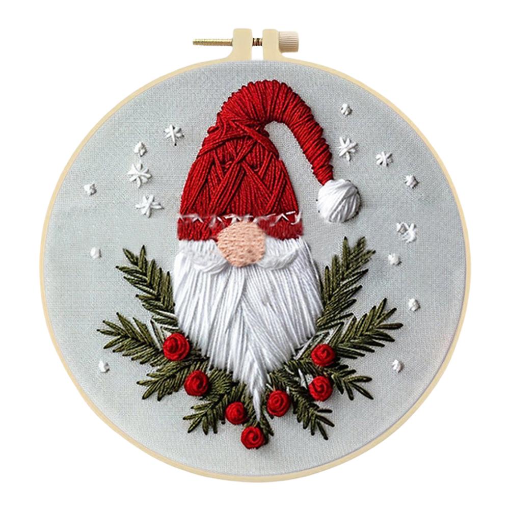 Winter Cotton Stamped Embroidery Cross Stitch DIY Starter Needlepoint Kit25x25cm