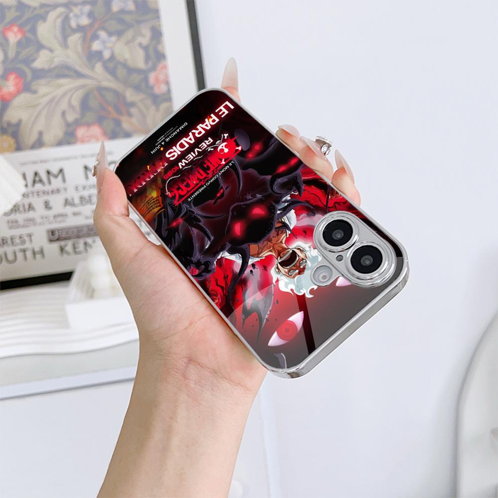 Чехол для телефона N128 Anime One Piece Gear 5 для iPhone 16 15 13 Pro Max Samsung S24 S23 A54 A35 Xiaomi Redmi Note 13 Pro с покрытием из закаленного стекла
