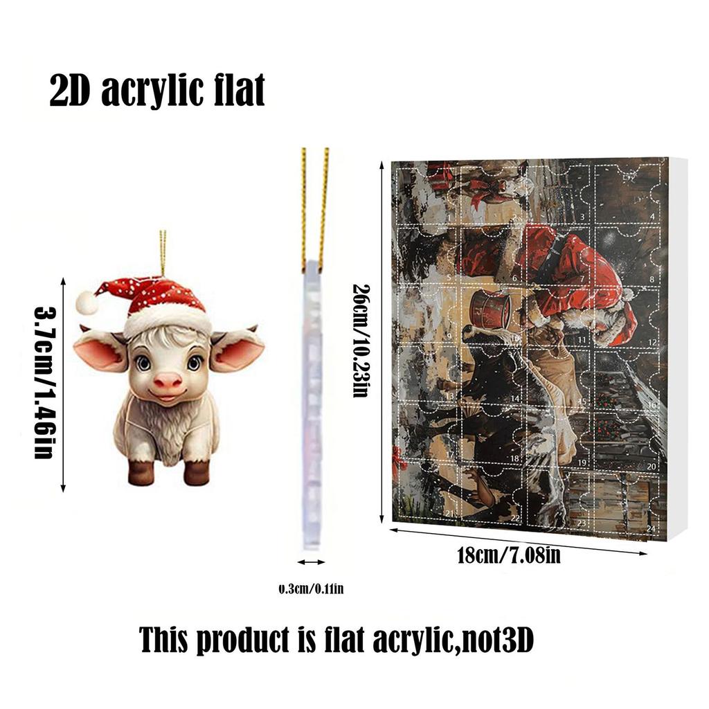 Рождественская коробка-сюрприз Ферма Узор Яка Декоративная подарочная коробка Приближается Рождество Коробка-сюрприз Рождественская елка Подвесное украшение