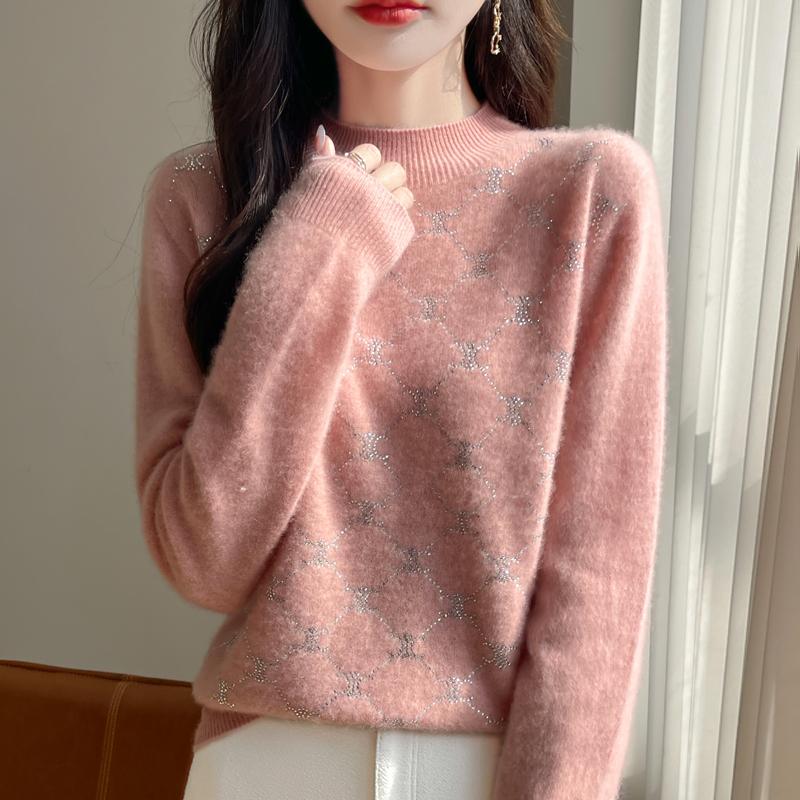 Женский кашемировый свитер Qinghe Cashmere 30% кашемир 70% шерсть Осень и Зима Пуловер Теплый и Модный