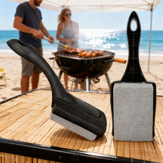 Набор чистящий камень и скребок для гриля Натуральная керамическая пемза Очиститель для гриля для решеток Плита Безопасно для духовки Не царапающие щетки для барбекю