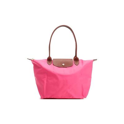 Le Pliage Original 31 Кнопка Застежка-молния Длинная ручка Холст С кожаной отделкой Сумка-пельмень Большая Женская сумка Розовый 1899089P73