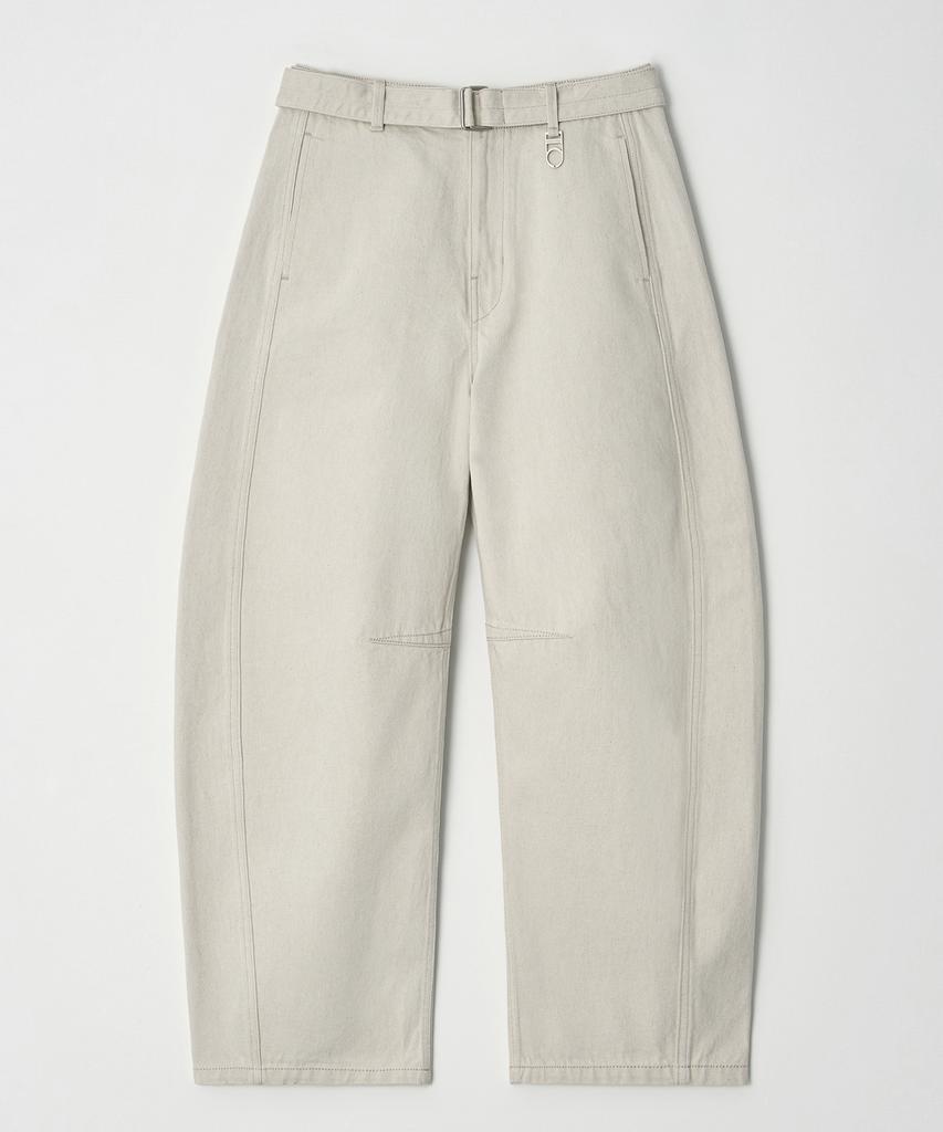 DTHIRTYONE Belted Wide Curve Denim Pants (Ivory)