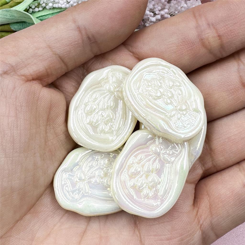 Hanmade Acrylic Geometry Handcrafted Beads Loose Spacer Handmade Bracelet Necklace DIY Tulip Flower For Jewelry Making 5pcs 21*27mm Beads