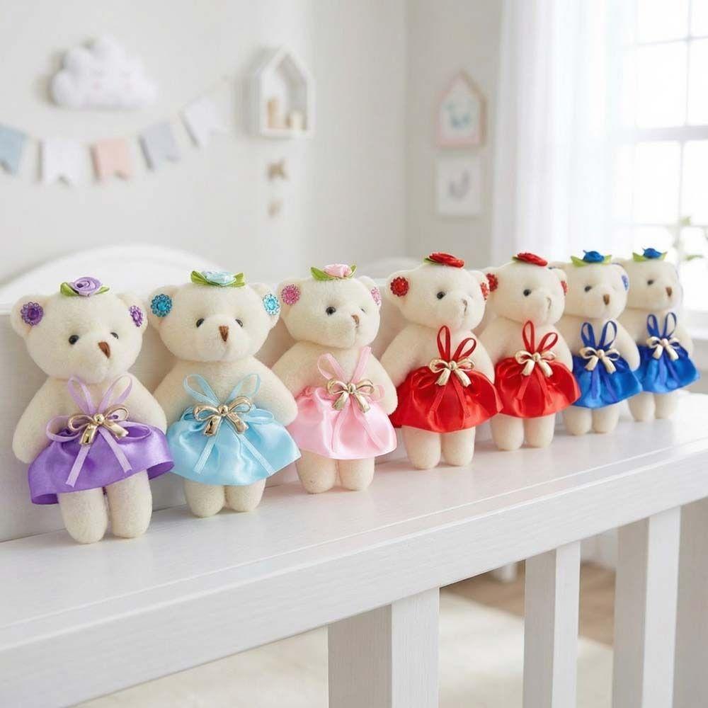 10pcs/set Plush Animal Mini Bear Flower Bouquet Cartoon Bear Plush Toys  Valentine's Day