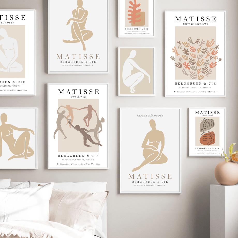 Абстрактные Матисс пышное тело женщина лист растения плакаты на скандинавскую тему и принты настенная живопись на холсте Декор фотографии для гостиной