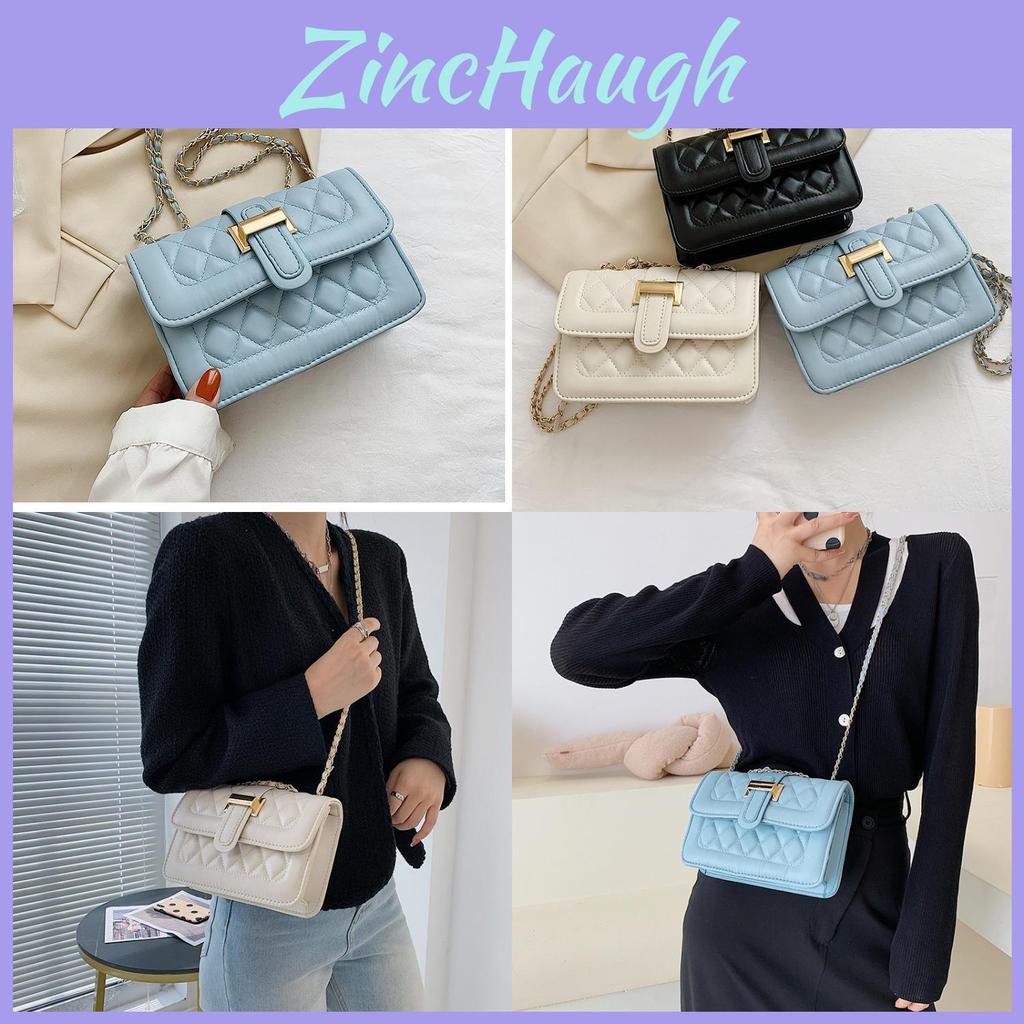 Trendy Korean Small Womens Bag 2021 New Urban Simple Pu Diamond Quilted Chain Bag