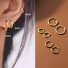Minimalism Small Hoop Earrings For Women Men Gold Color Stainless Steel Round Circle Earring Anti-allergy Party Jewelry