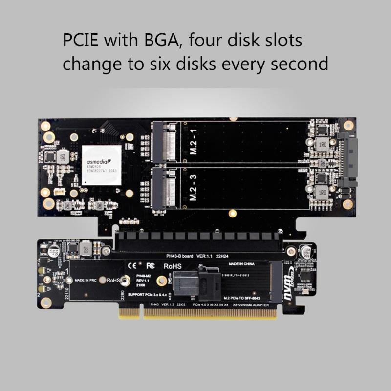 Адаптер PCIE X16 TO X8+X4+X4, поддержка расширения порта PCIE 4.0 M.2 NVME, модуль сильной совместимости