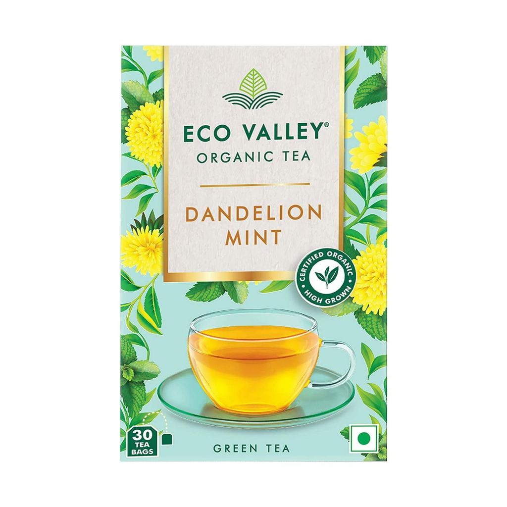 Green Tea with Dandelion and Mint (30 Pack), Green Tea Dandelion and Mint, Eco Valley