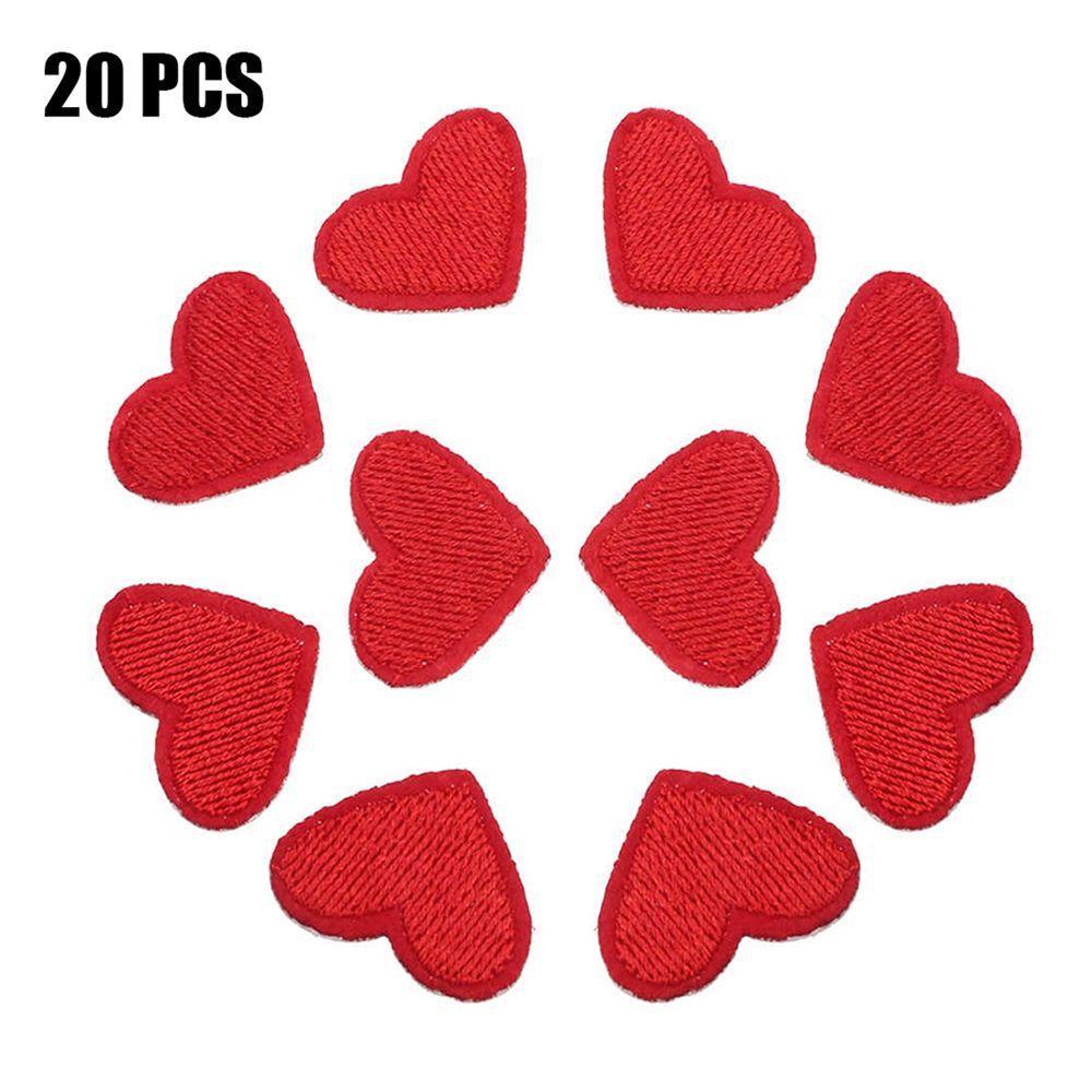 20pcs/lot Iron On Love Heart Patches Badge Appliques Clothes Sticker