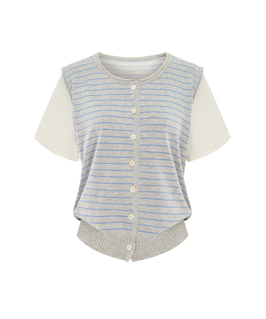 PAIGEFLYNN Contrast Sleeve Stripe Knit_P6Bkn001C