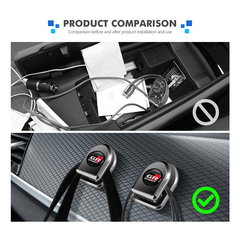 For Toyota Car Hanging Hook Adhesive Clip Car Home Wall Key Clothes Rack Storage Accessories chr Corolla Camry rav4 Yaris hilux