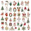 50pcs New Mixed Colorful Christmas Series Enamel Charms Small Pendant Xmas Gifts DIY Handmade Jewelry Making Finding