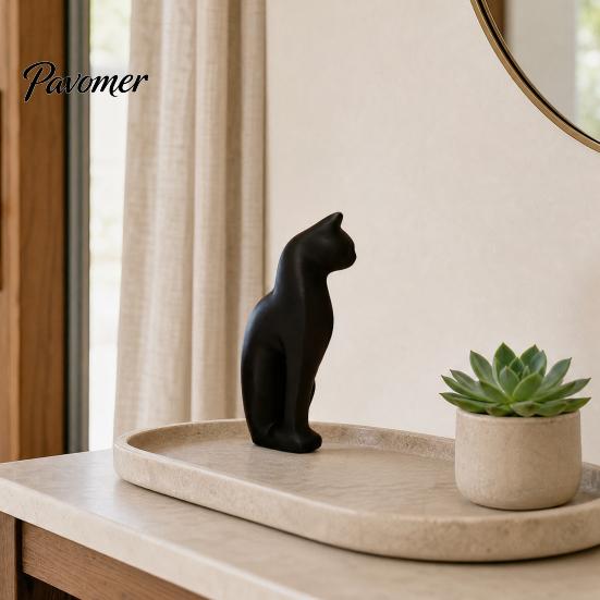 Декор-фигурка котенка, 3D-печатная скульптура, минималистичное украшение-кошка, матовый геометрический дизайн, для современного дома в черном, розовом, белом цветах, для скандинавского стиля