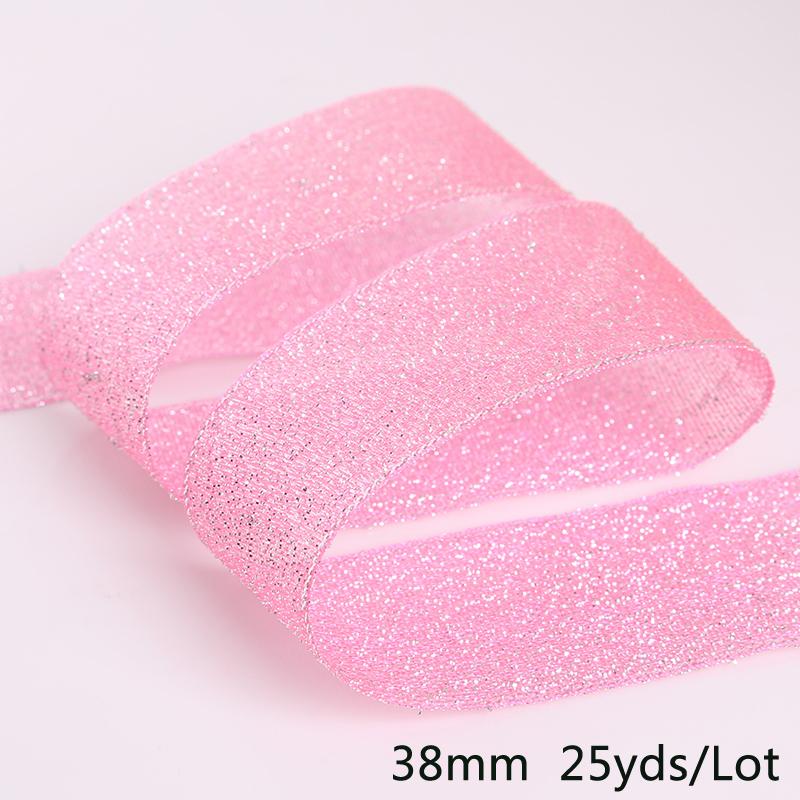 25 ярдов металлическая лента из органзы для украшения свадебной вечеринки, подарочная упаковка, рождественские ленты