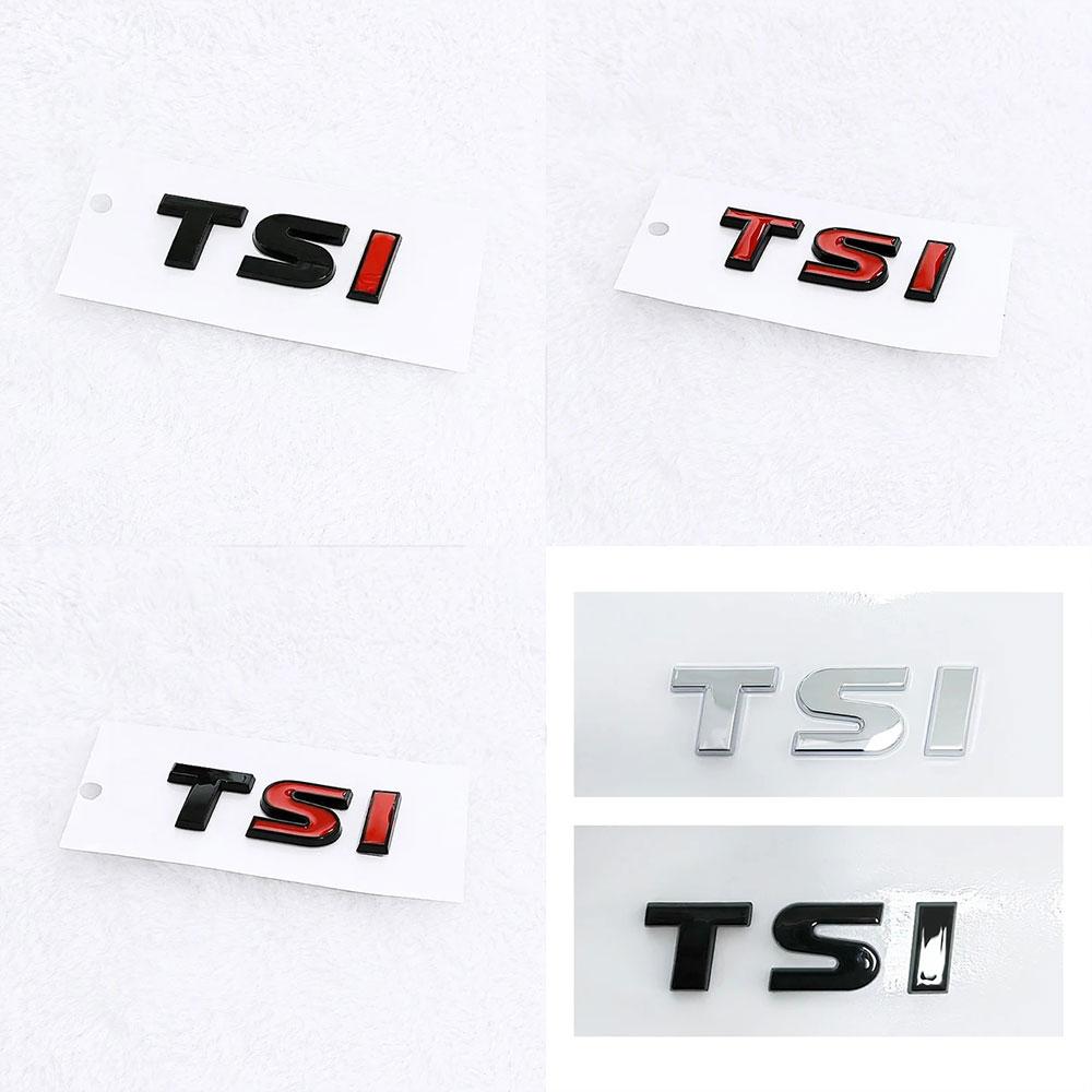 AAXQ1 3D ABS TSI Emblem Chrome Black Letters Logo Car Trunk Badge For MK4 MK6 MK7 TSI Sticker Accessories