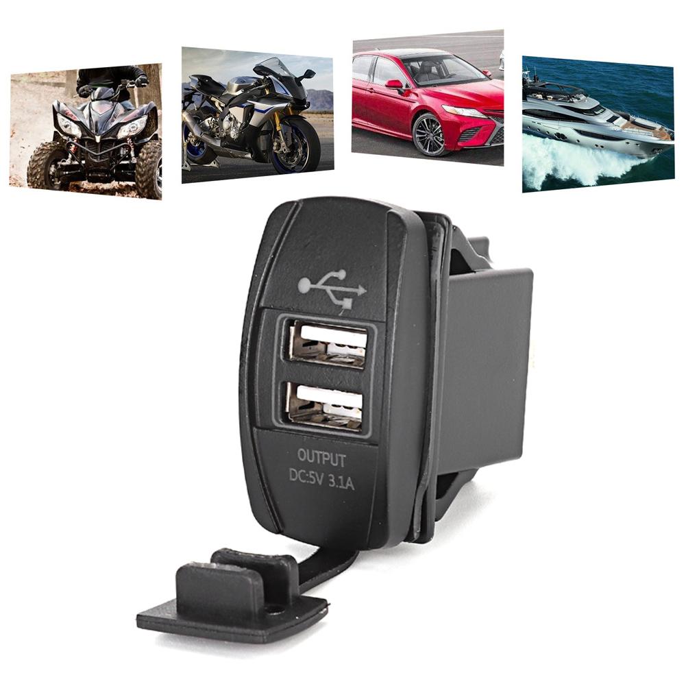 Dual USB Charger Power Adapter 1224V 3.1A for Car Boat Motorcycle