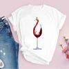 Summer Women T Shirt Kawaii Shaking Red Wine Graphic Ladies T-Shirt Tops Short Sleeve Aesthetic 90S Clothing Female Tee Tshirt
