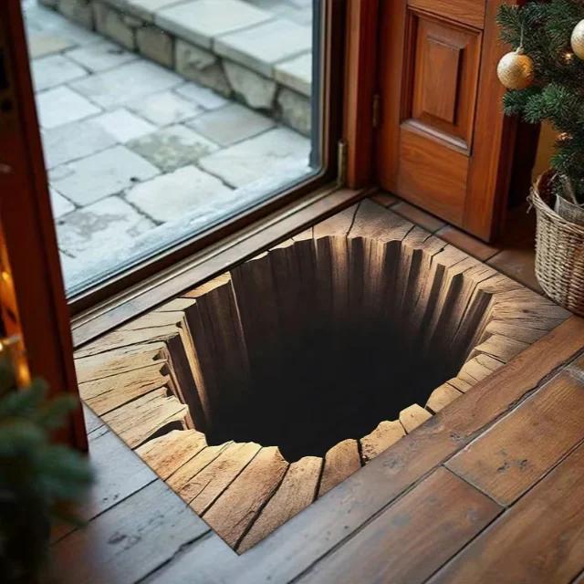 Animal Illusion Carpet Anti Slip Washable Carpet Chair Home Entrance Anti Fatigue Carpet Kitchen Living Room Rectangular Mat