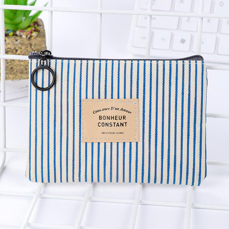 1PC Unisex Canvas Purse Card Key Mini Purse Pouch Small Zipper Coin Purse Card Holder Wallet