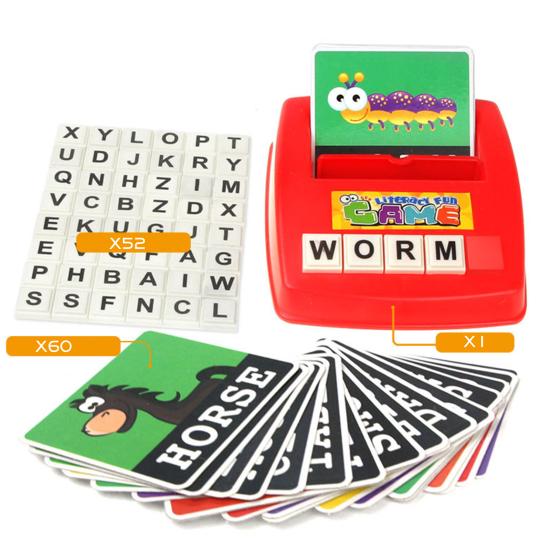 1 Набор Карточки с Английскими Буквами Обучающая Машина Детское Раннее Образование Интерактивная Игра на Сопоставление Алфавита Игрушка для Изучения Слов ABC Малыши Мальчики Девочки