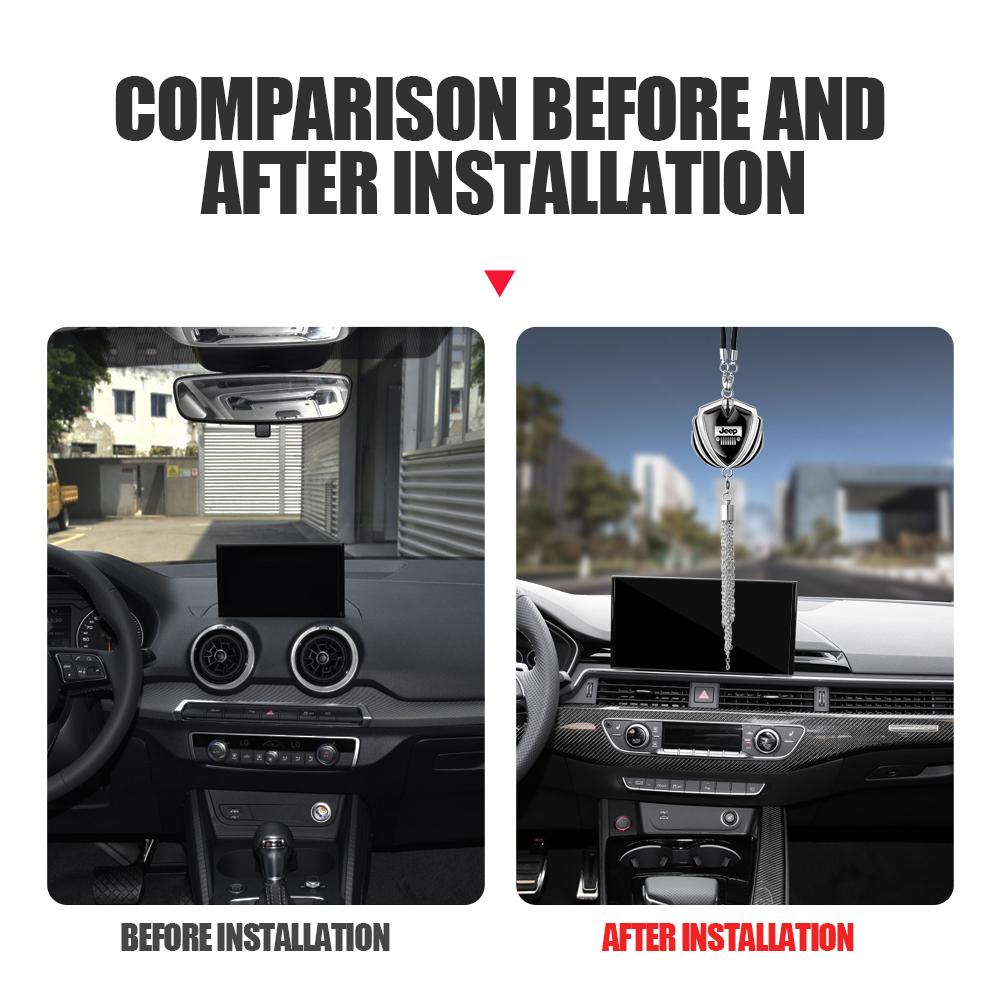 Auto Badge Hanging Pendant Car Rearview Mirror Decor Ornament Accessories For Jeep Renegade Wrangler jk Grand Cherokee Gladiator AMQ1