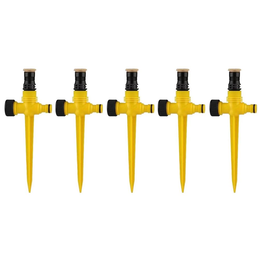 5PCS Auto Irrigation System 360 Degree Rotation Irrigation Watering Sprinkler Corrosion Resistant Easy Install for Garden Lawn