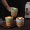 Celadon Coarse Pottery Coffee Cup Ceramic Tea Cup Kung Fu Tea Set Cup Teaware Retro Porcelain Teacup Office Handy WaterCup