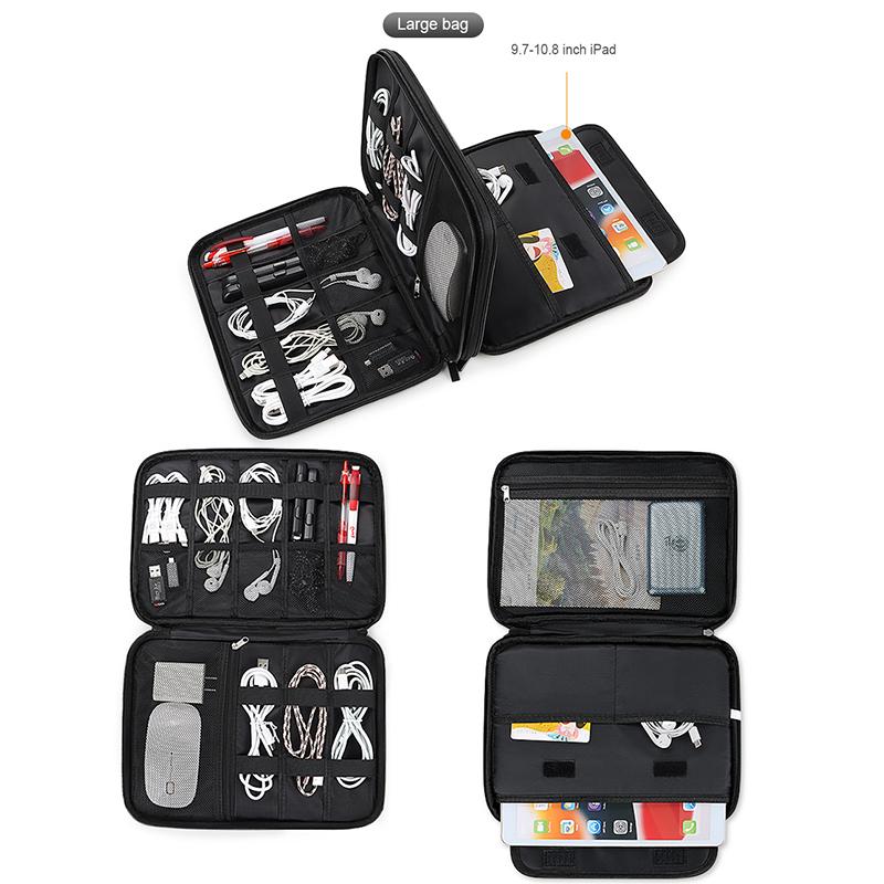 Waterproof Cable Storage Bag Digital Electronic Organizer Portable USB Data Charger Plug Travel Pouch for Mouse Tablet PC iPad Sleeve Case
