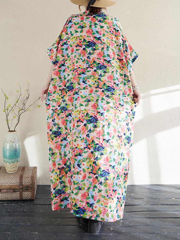 Xitao Платье свободного кроя с рукавами «летучая мышь» в винтажном стиле ZMY1003