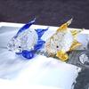 1PCS Crystal Glass Goldfish Ornaments Desk Decoration Creative Home Decoration Amber Carving Gift