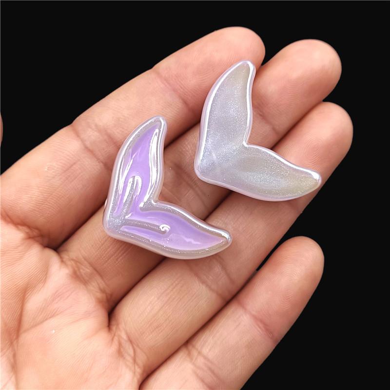 Материал рыбьего хвоста, креативные сверкающие свободные бусины, акрил, 5 шт., аксессуары для самодельных украшений, изготовление односторонних браслетов, капля масла