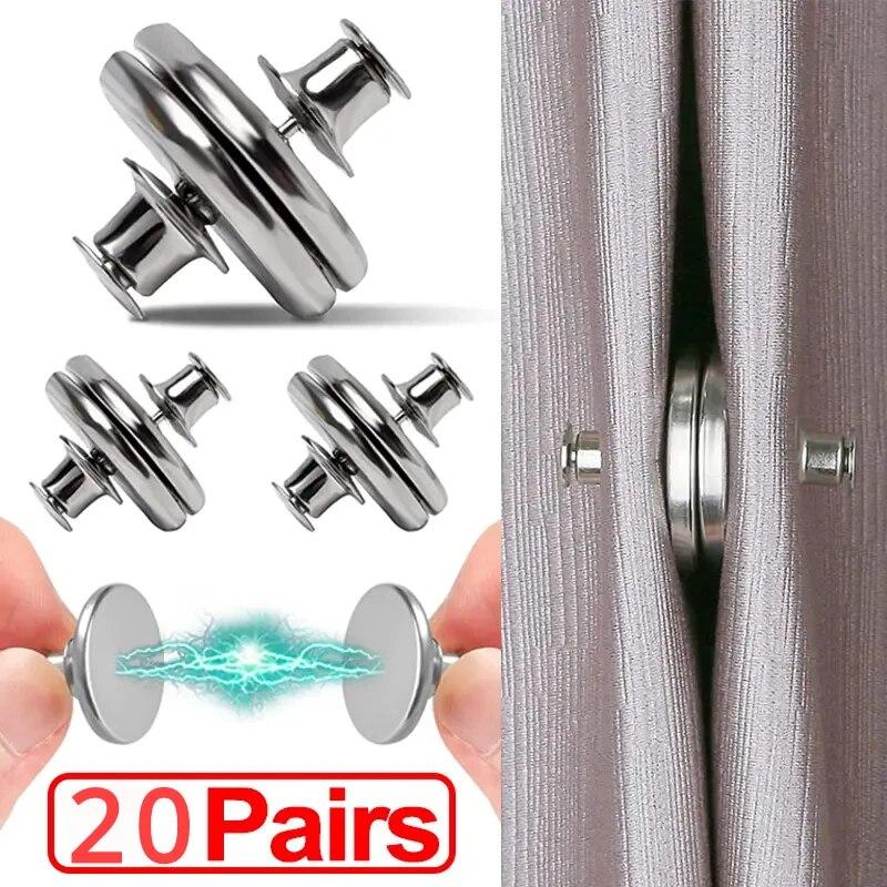 1/5/10/20 Pairs Metal Magnetic Curtain Holdabcks Button Holders Detachable Room Curtains Closure Clip Curtain Buckle