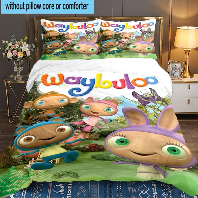 Waybuloo Adventures 3PCS Bedding set,Ideal for 1pc Duvet Cover And 2pcs Pillowcases Perfect for Fan gift,Ideal for Bedroom, Dormitory