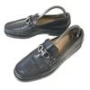 Italy Made//Leather Bit Moccasin Loafers/7EE/25.0-25.5/Black/BLACK/Business Dress Shoes(USED)