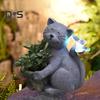 Solar Garden Flowerpot Cat Statue with LED Butterfly Waterproof Planter Pot Kitten Resin Figurine Sculpture Outdoor Porch Yard Lawn Decoration