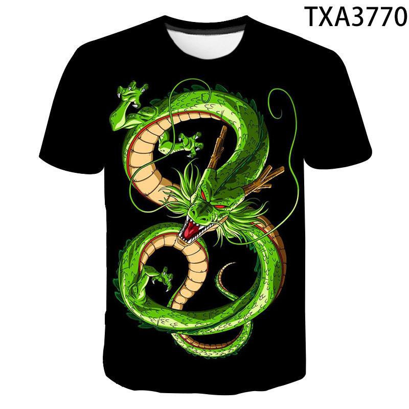 2022 Новые футболки с драконом, мужские футболки с 3D принтом мультфильма аниме, повседневные футболки с короткими рукавами для мальчиков, крутые футболки