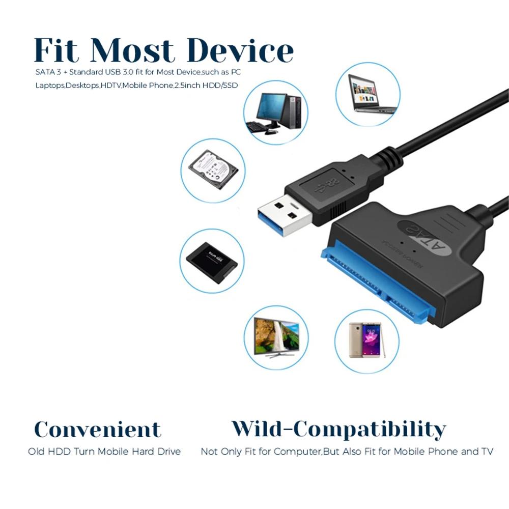 Кабель USB 3.0 на SATA USB3.0 Адаптер-конвертер для жесткого диска 2,5 дюйма Внешний адаптер для HDD SSD для ноутбука Xbox One Xbox 360 PS4