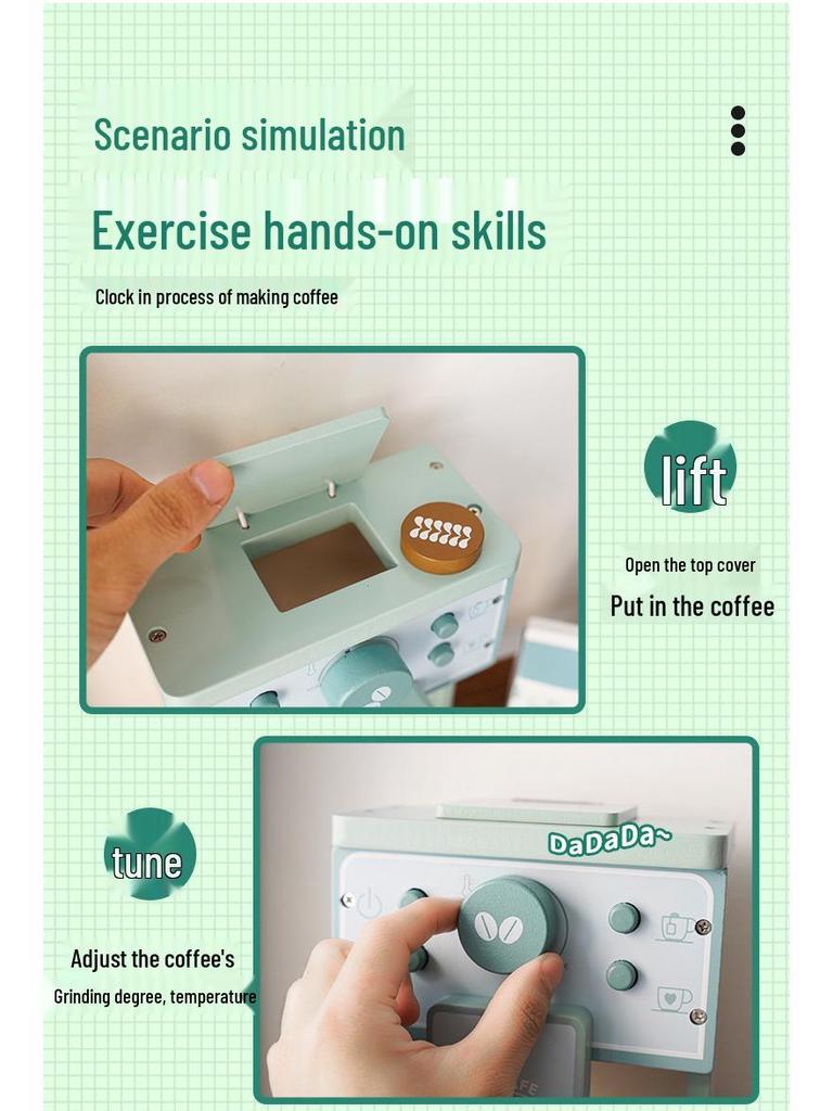 Деревянный игровой набор «Кофеварка» для детей 3-6 лет - Мини-кухонная игрушка для раннего развития