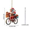 Christmas Ornament 2D Santa Riding Bike Festive Holiday Christmas Tree Hanging 2D Flat Santa Decor Collectible Christmas Gift
