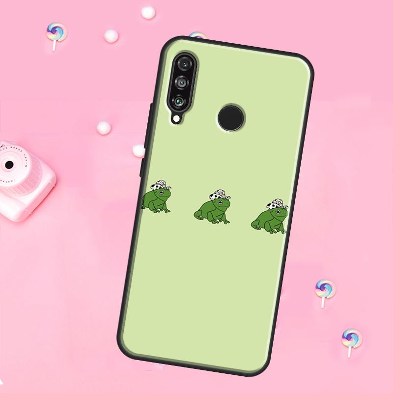 Cute Green Frog For Huawei Nova Y90 Y70 Y60 Y91 Y61 Y73 Y72 12s 12i 11i 8i 9 10 SE P40 Lite P60 P30 Pro Case