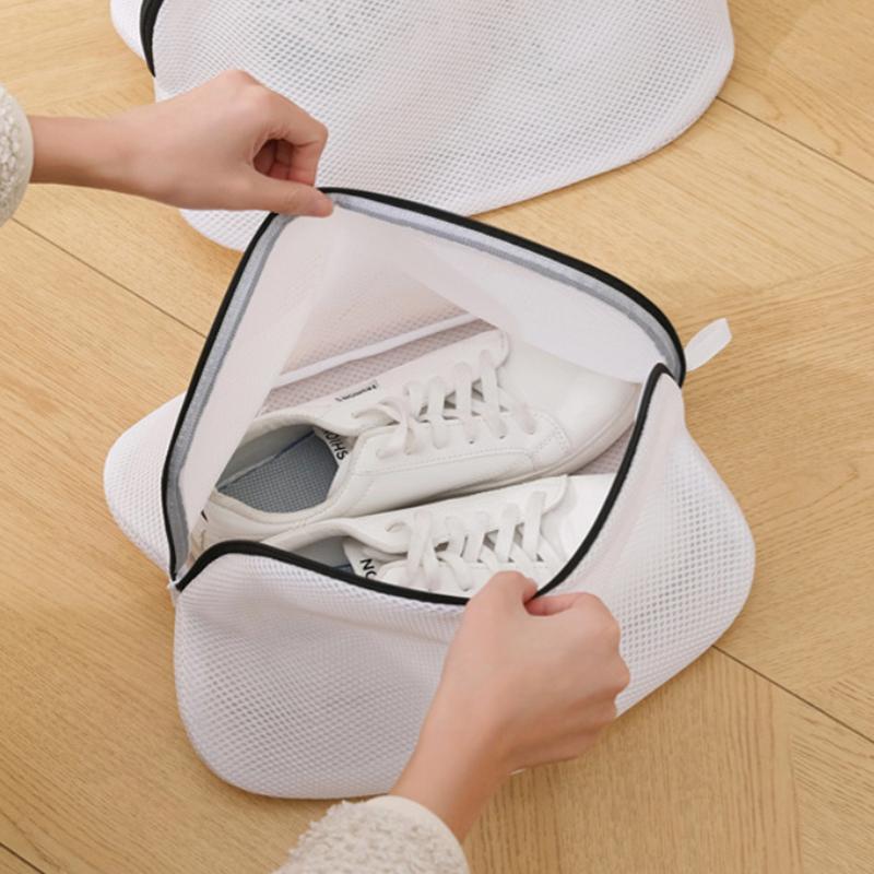 Сетчатый мешок для белья, сумка для обуви для стиральной машины с застежками-молниями, дорожные сумки для хранения обуви, защитный ящик для хранения одежды, сумки-органайзеры