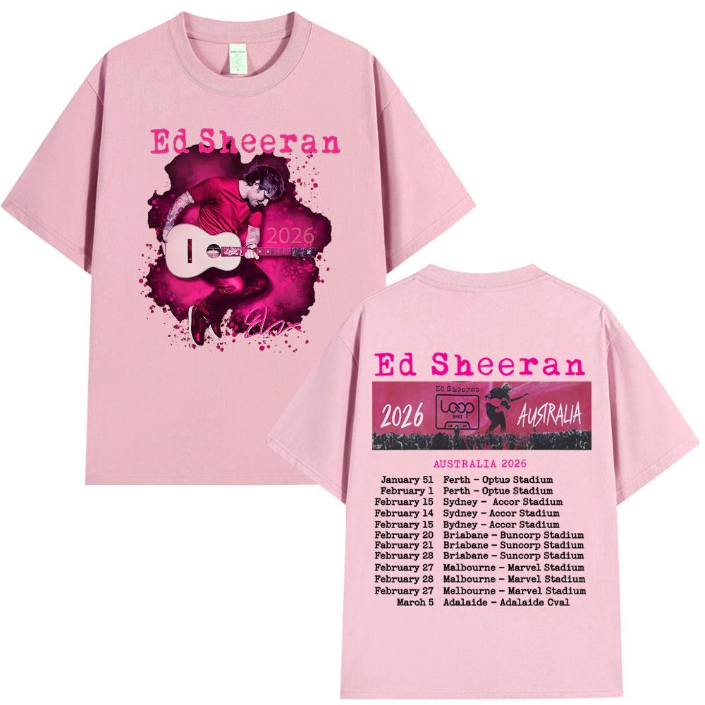 Ed Sheeran Loop Tour Concert 2026 Merch Tshirts Fans Gifts Unisex Women Clothing Fashion 100 Cotton Oversized T Shirts Streetwear