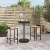 VidaXL 3-piece Garden Bar Set Black Poly Rattan/solid Acacia Wood, Bar Table Set, Pub Set, Set 3187714