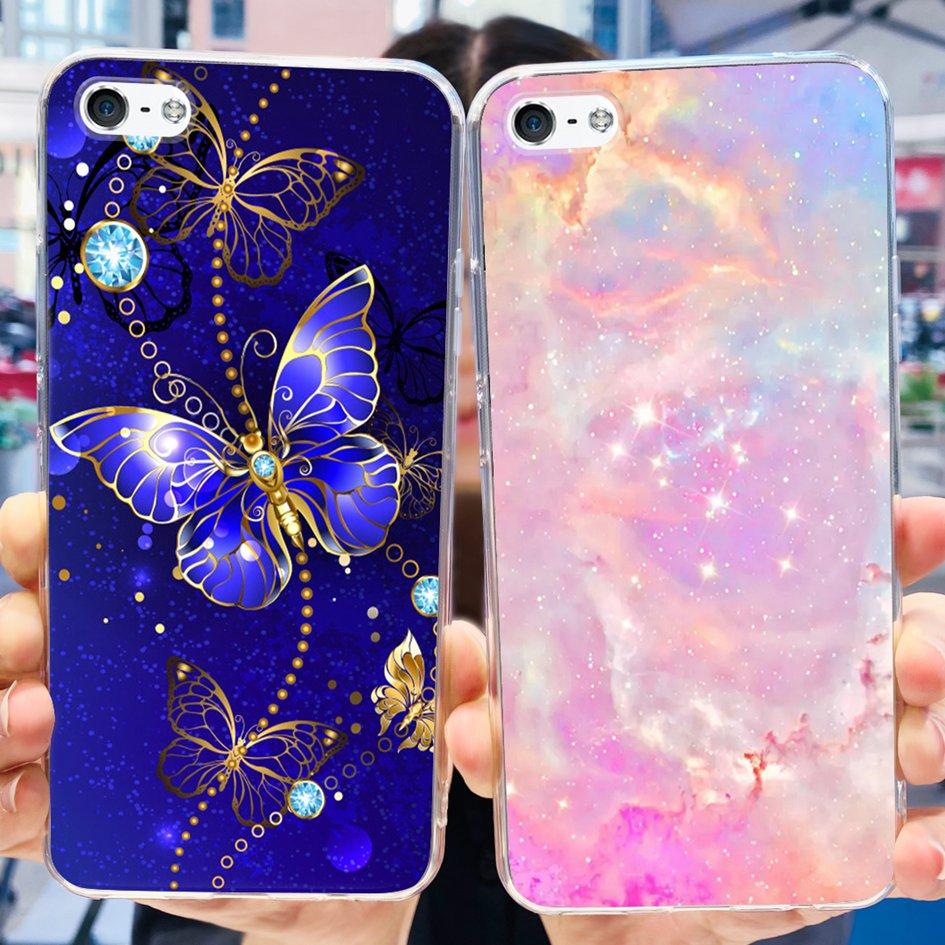 For iPhone 5 5S Case Fashion Astronaut Art Painted Shockproof Soft Cover For iPhone SE 2016 2020 SE2 TPU Funda on iPhone5 Bumper