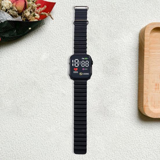 Светодиодные электронные часы с большим экраном, модный квадратный дизайн, точное время, удобные часы с силиконовым ремешком
