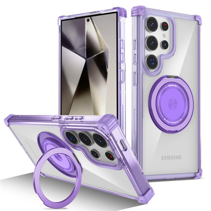 Применимо к Samsung S26Ultra магнитный чехол для мобильного телефона Золотой Щит вращающаяся подставка S25Ultra противоударный S24 защитный чехол