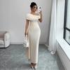 Women's Off Shoulder Cutout Bodycon Maxi Dress Slim Fit Elegant Party Dress